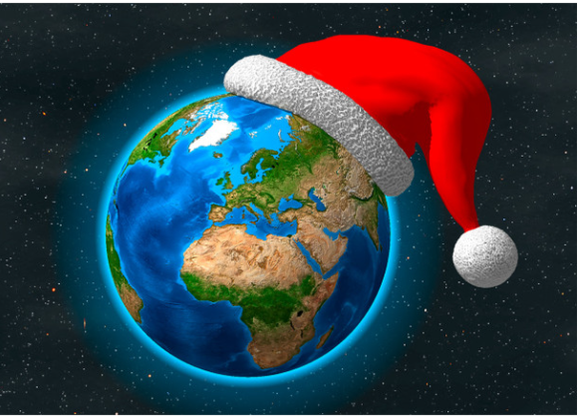 Christmas Earth Greetings Postcard