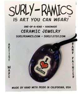 Surly-Ramics Necklace I Love Science