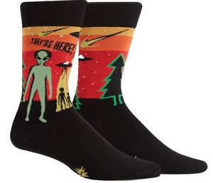 Mens Crew They're Here Socks